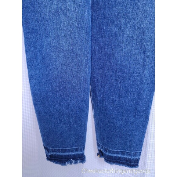 Spanx Distressed Ankle Skinny Raw Hem Jeans Women's size MEDIUM - Picture 6 of 6